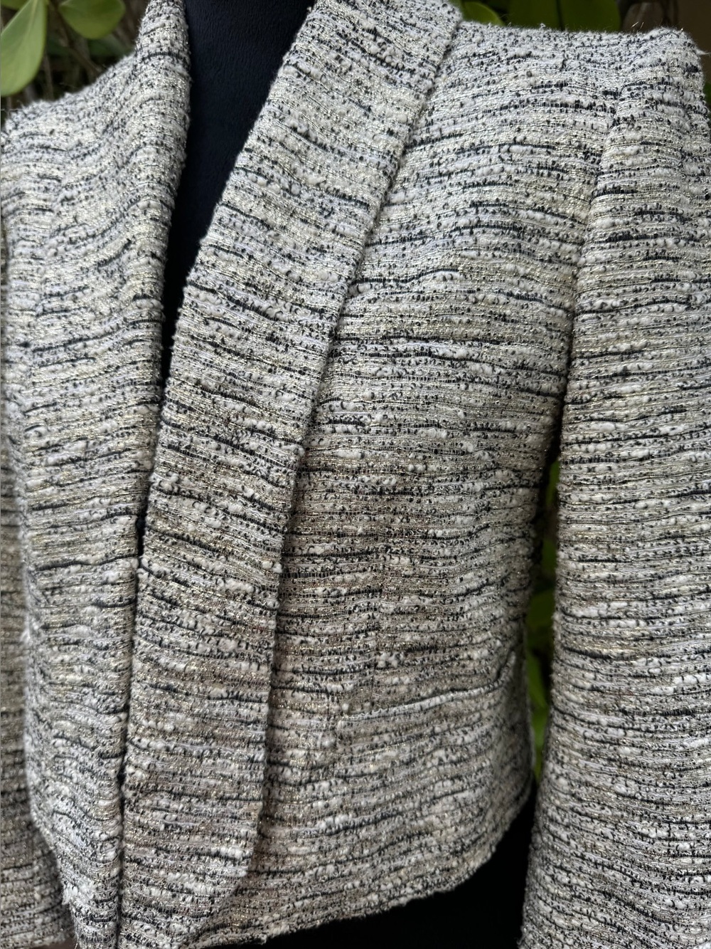 Alice + Olivia Amelia Metallic Tweed Cropped Blazer - Picture 8 of 11